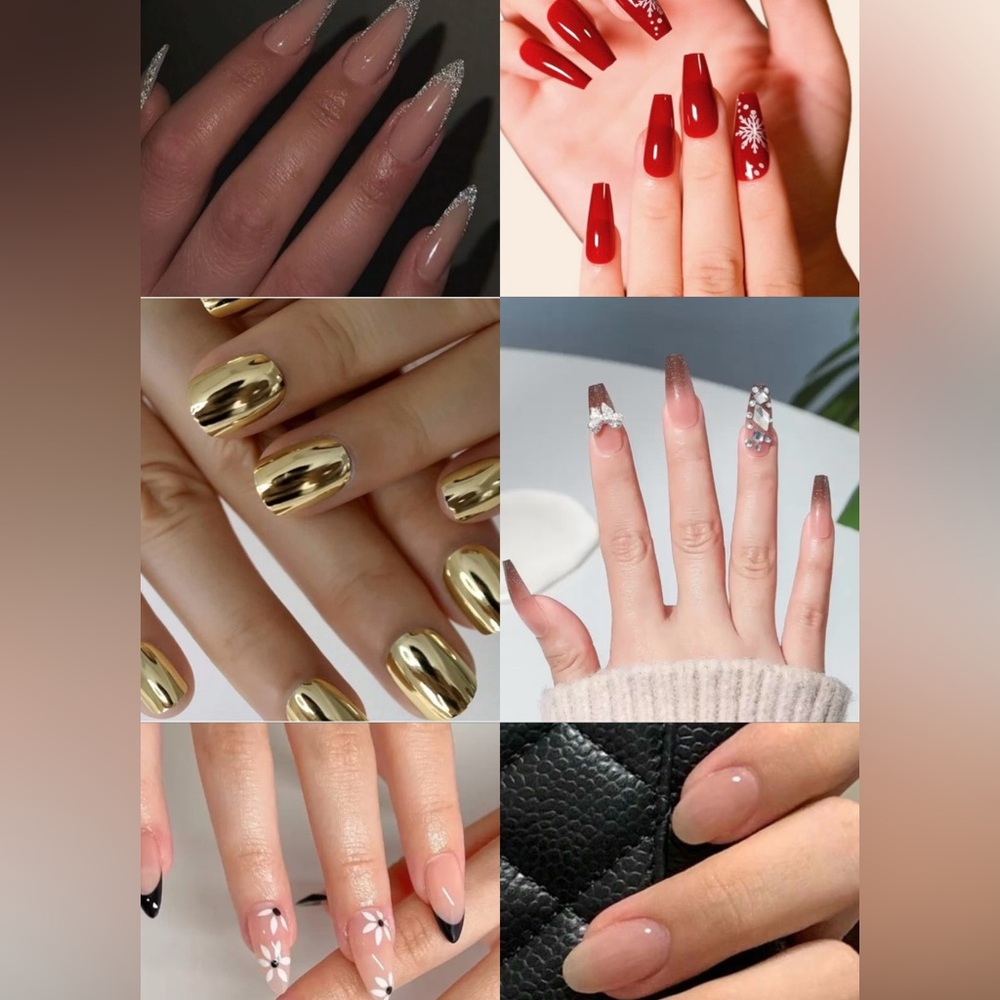Glamorous Set Of 6 Press-On Nails